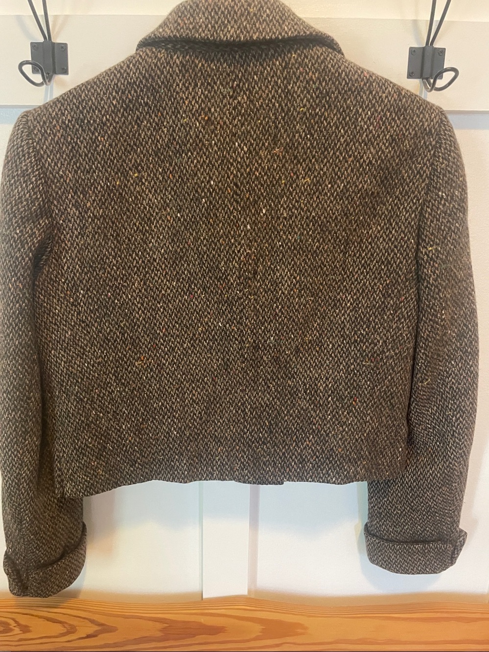 Vintage Breeches- Wool Blend Cropped Jacket - Brown Herringbone - Picture 4 of 4
